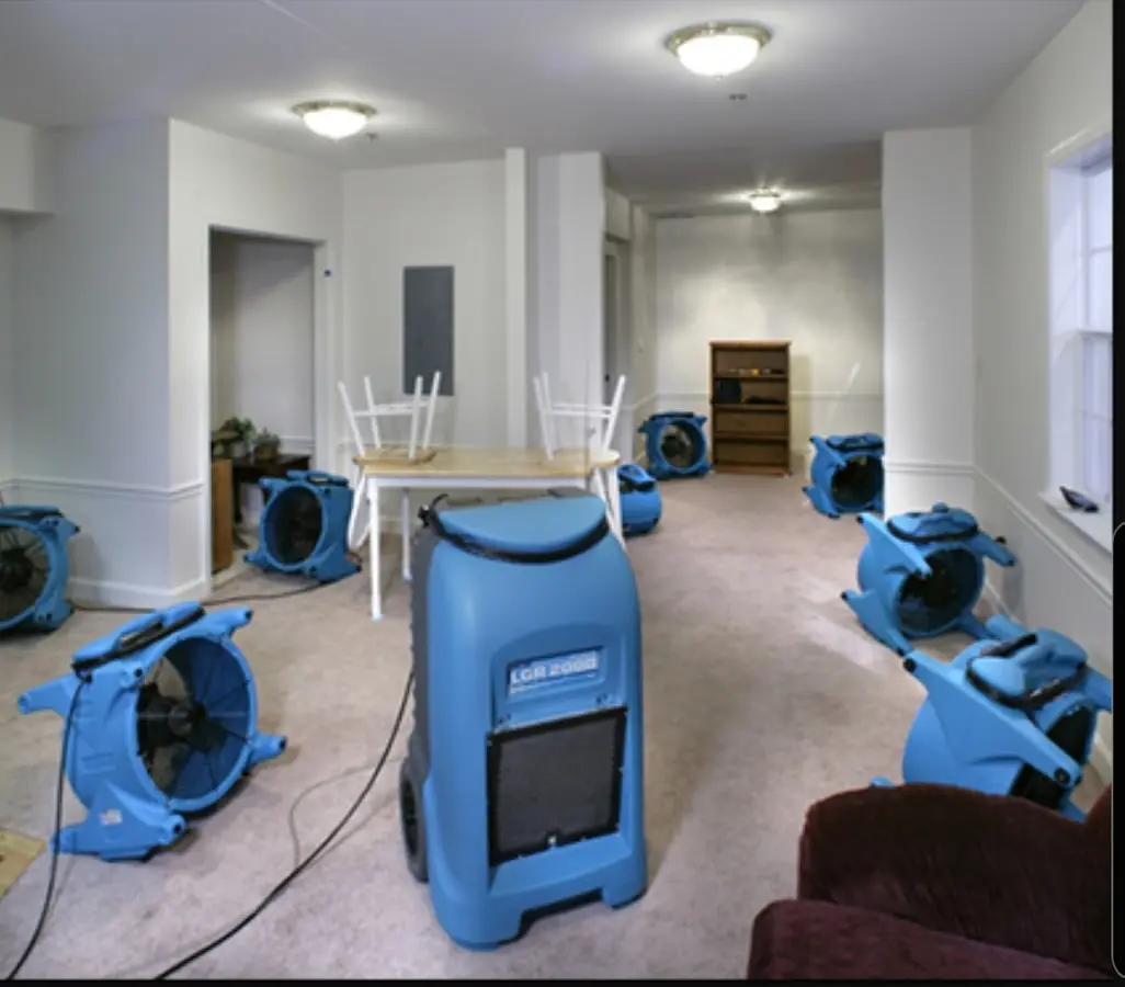 Air movers and dehumidifier setup for Water Damage Restoration in Lake Mary